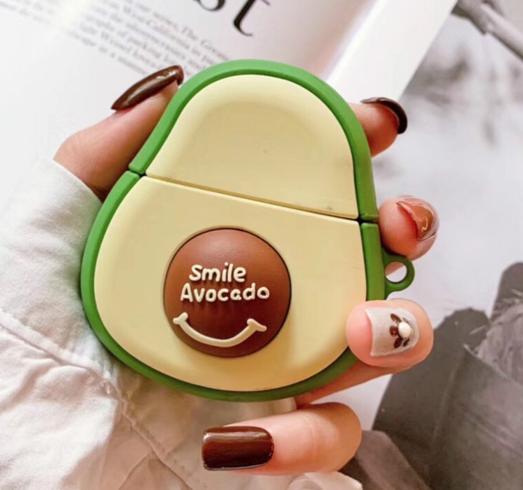 

For Apple AirPods 1 / 2 Avocado Cartoon Bluetooth Headset Case(green)