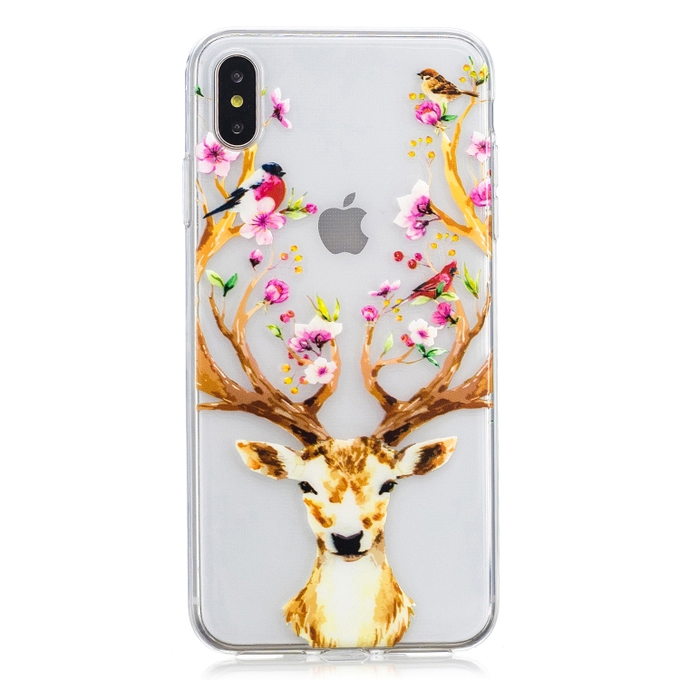 

High Transparent Pattern TPU Protective Case for iPhone XS Max(deer)