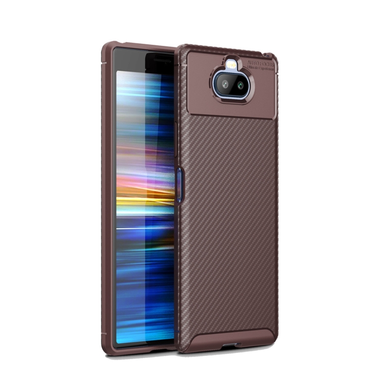 

Beetle Series Carbon Fiber Texture Shockproof TPU Case for Sony Xperia 20(Brown)