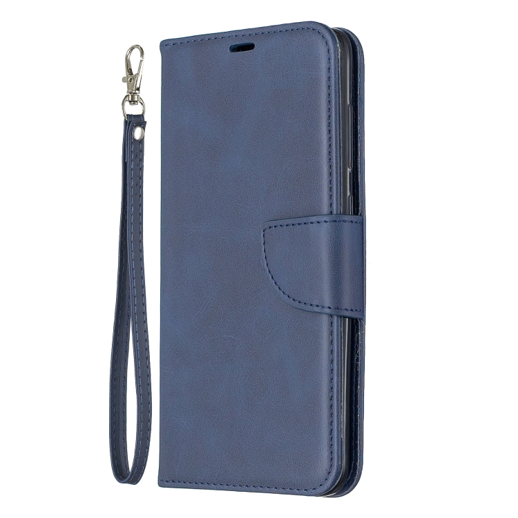 

Retro Lambskin Texture Pure Color Horizontal Flip PU Leather Case for Galaxy A7, with Holder & Card Slots & Wallet & Lanyard(Blue)