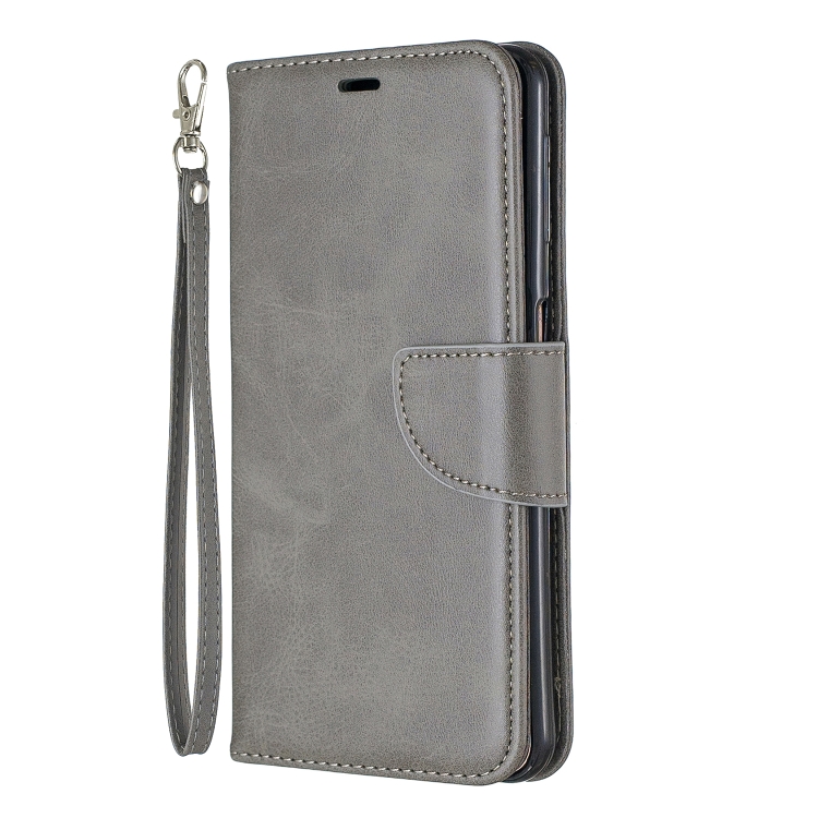 

Retro Lambskin Texture Pure Color Horizontal Flip PU Leather Case for Galaxy A7 2018&A750, with Holder & Card Slots & Wallet & Lanyard(Grey)