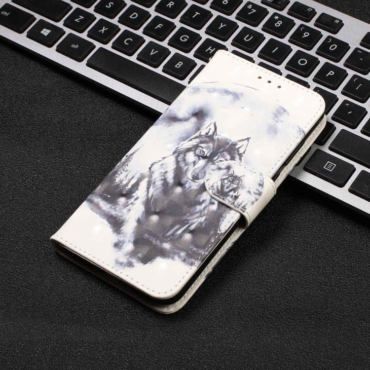 

3D Visual Painting Left And Right Open Leather Case for iPhone X & XS , With Bracket & Card Slot & Wallet & Bracelet(Canis lupus arctos)