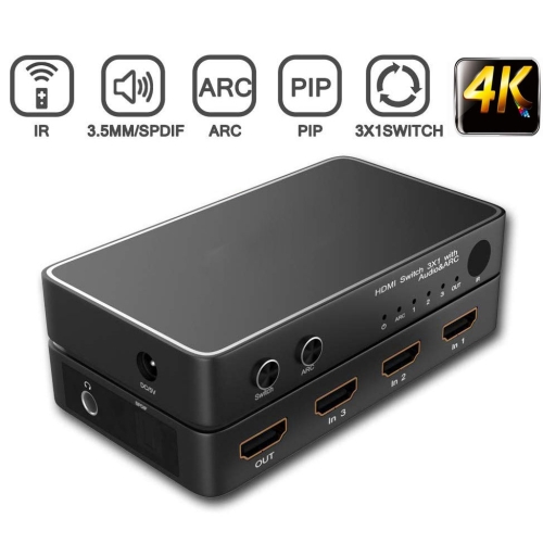 

VK-301F HDMI 3x1 Switch with PIP+SPDIF+3.5MM Audio +ARC