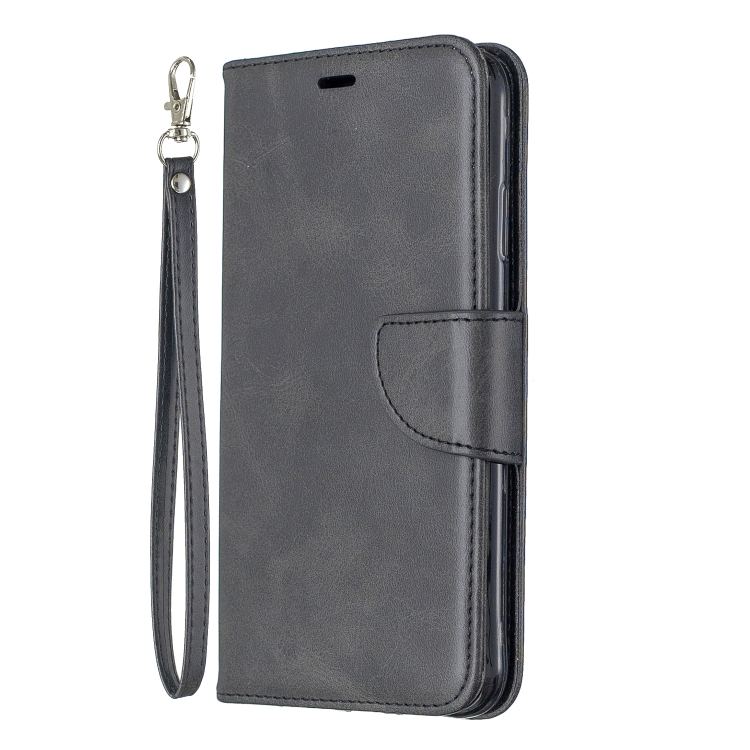 

Retro Lambskin Texture Pure Color Horizontal Flip PU Leather Case for Galaxy A6 Plus 2018, with Holder & Card Slots & Wallet & Lanyard(Black)