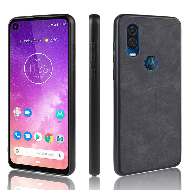 

Shockproof Sheep Skin PC + PU + TPU Case for Motorola One Vision(Black)