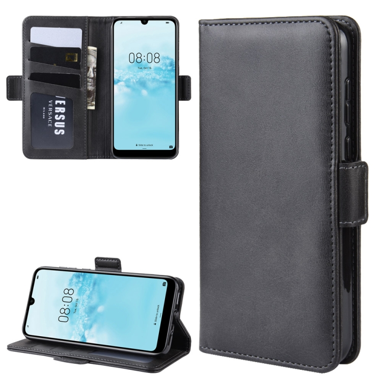 

Dual-side Magnetic Buckle Horizontal Flip Leather Case for Huawei Y5 2019, with Holder & Card Slots & Wallet & Photo Frame(Black)