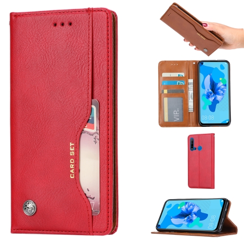 

Knead Skin Texture Horizontal Flip Leather Case for Huawei P20 lite 2019, with Photo Frame & Holder & Card Slots & Wallet(Red)
