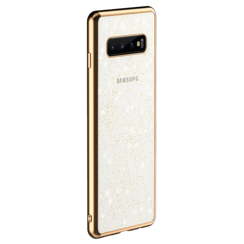 

SULADA Shine Series Drop-proof TPU+ Plating Powder Protective Case for Galaxy S10 Plus(Gold)