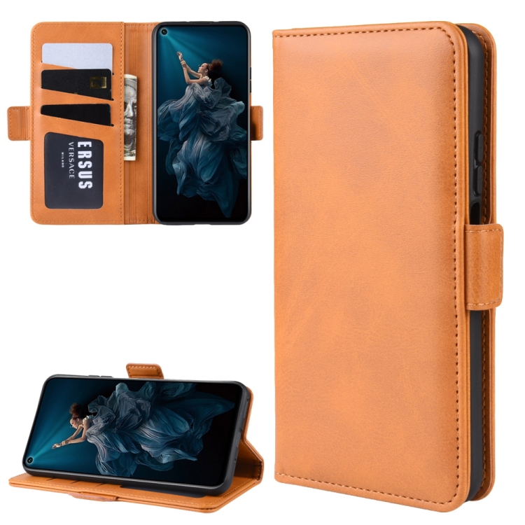 

双扣Wallet Stand Leather Cell Phone Case for Honor 20，with Wallet & Holder & Card Slots(Yellow)