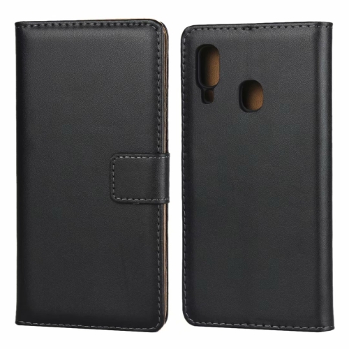 

Leather Horizontal Flip Holster for Galaxy A20E with Magnetic Clasp and Bracket and Card Slot and Wallet(Black)