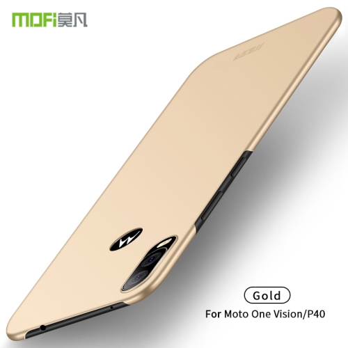 

MOFI Frosted PC Ultra-thin Hard Case for Moto P40/One Vision(gold)