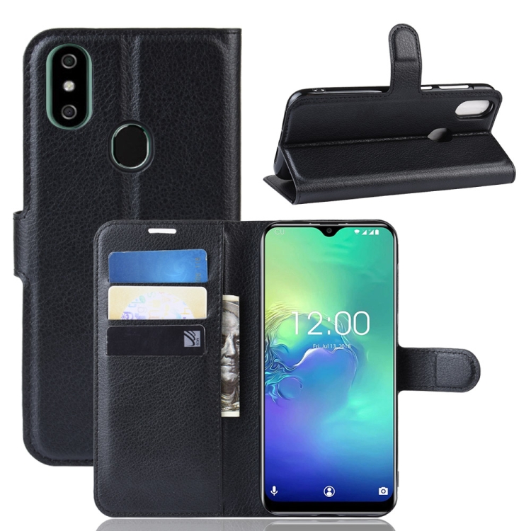 

Litchi Texture Horizontal Flip Leather Case for Oukitel C15 Pro, with Wallet & Holder & Card Slots(black)