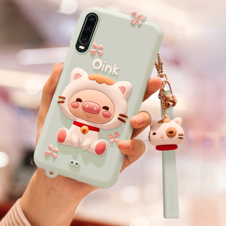 

Lovely Pig Full Package Anti Falling Silicone Sleeve for Huawei P30(Green)
