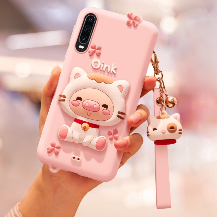 

Lovely Pig Full Package Anti Falling Silicone Sleeve for Huawei P30(Pink)