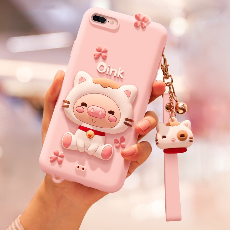 

Cartoon All-inclusive Anti-drop Silicone Cover for iPhone 7 Plus/ 8 Plus(Pink)
