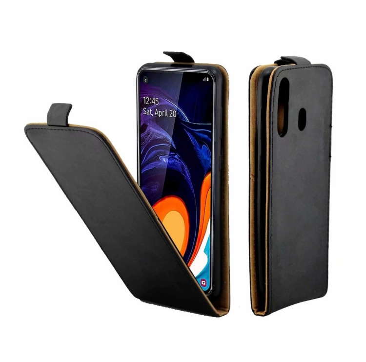 

Business Style Vertical Flip TPU Leather Case with Card Slot for Galaxy A60/A606(black)
