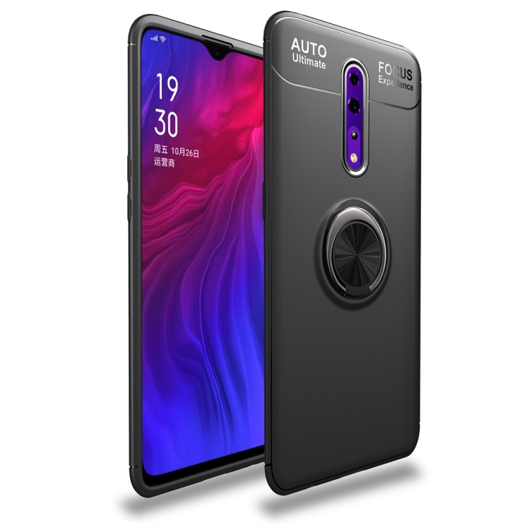 

Metal Ring Holder 360 Degree Rotating TPU Case for OPPO RENO Z(Black+Black)