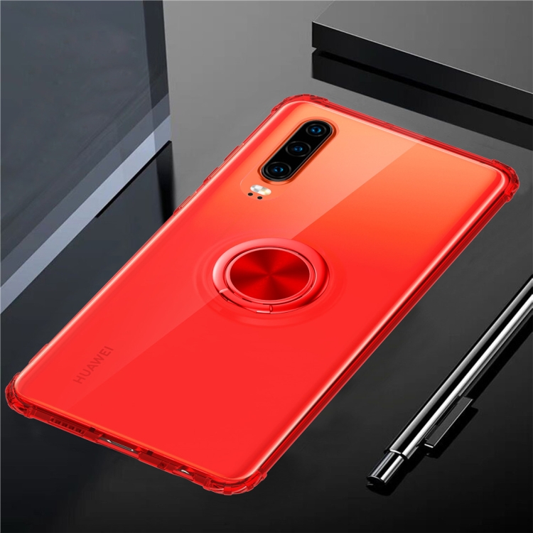 

Ultra-thin TPU Protective Case for Huawei P30 with 360 Degree Rotation Holder(Red)