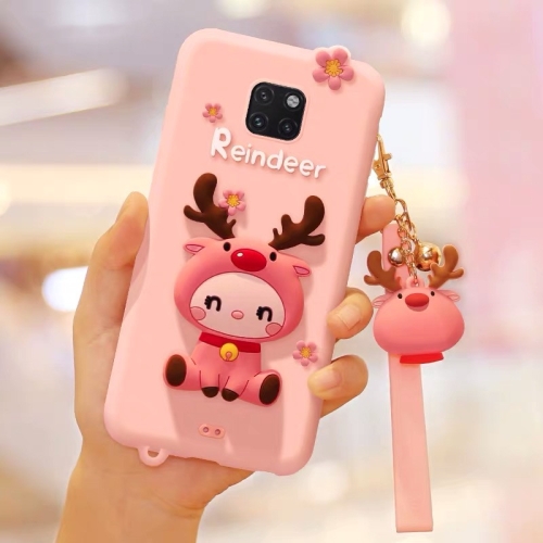 

Lovely Reindeer Full Package Anti Falling Silicone Sleeve for Huawei Mate 20 Pro(Pink)