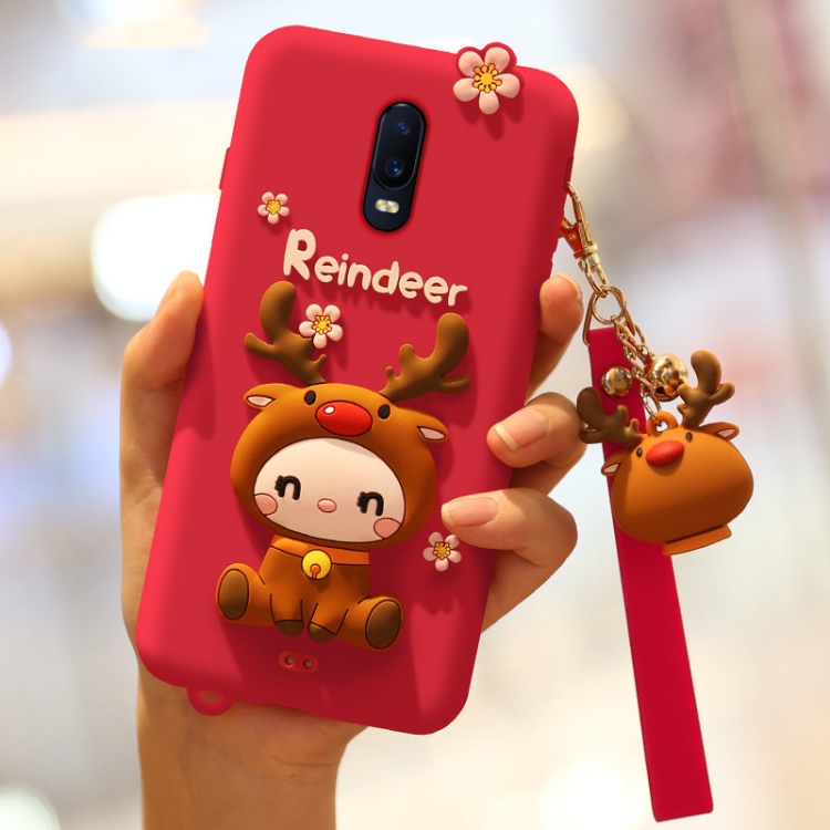 

Lovely Reindeer Full Package Anti Falling Silicone Sleeve for OPPO R17(Red)