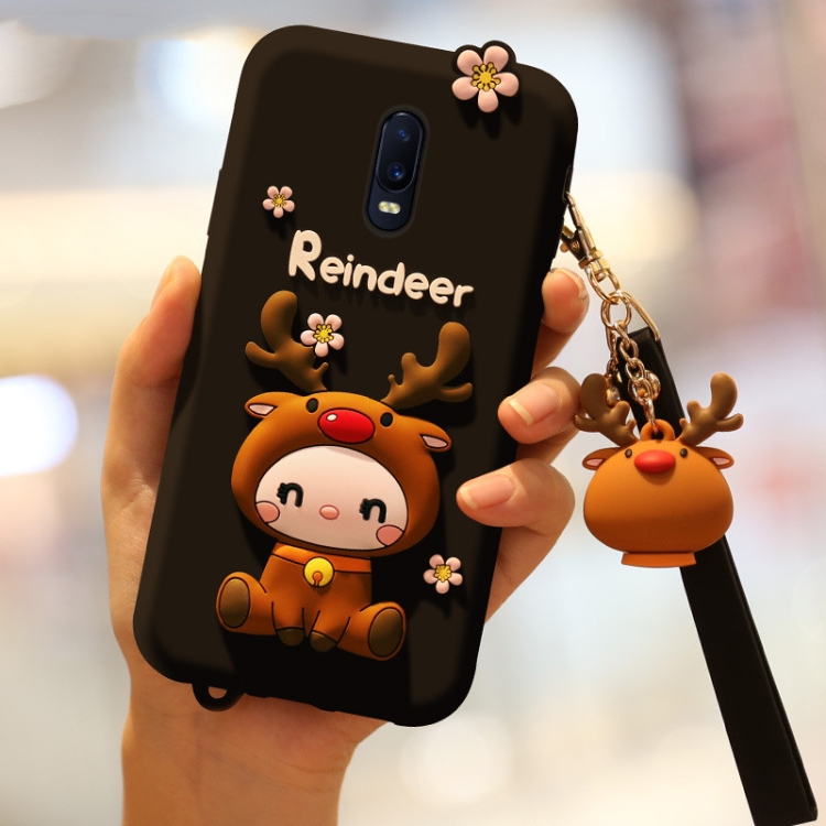 

Lovely Reindeer Full Package Anti Falling Silicone Sleeve for OPPO R17(Black)