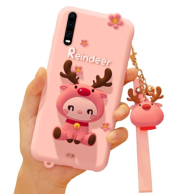 

Lovely Reindeer Full Package Anti Falling Silicone Sleeve for Xiaomi Mi 9(Pink)