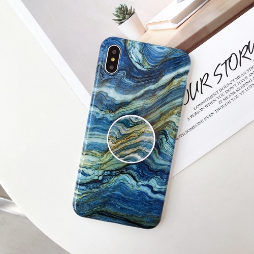 

Glossy Marble Folding Bracket Anti-drop TPU Case for iPhone X / XS(Z13)