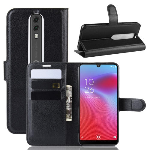 

Litchi Texture Horizontal Flip Leather Case for Vodafone Smart V10 / VFD 730, with Wallet & Holder & Card Slots(black)