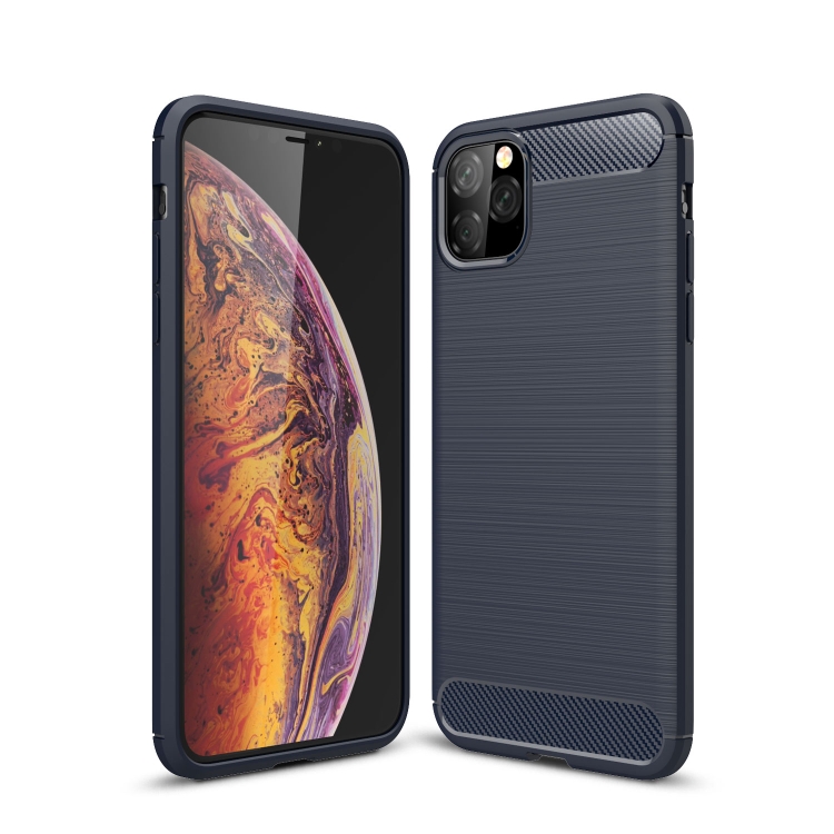 

Brushed Texture Carbon Fiber TPU Case for iPhone 11 Pro Max(Navy Blue)