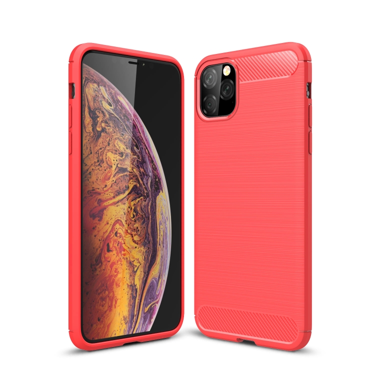 

Brushed Texture Carbon Fiber TPU Case for iPhone 11 Pro Max(Red)