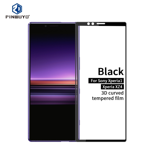 

PINWUYO 9H 3D Curved Tempered Glass Film for Sony Xperia 1 / Xperia XZ4（Black）