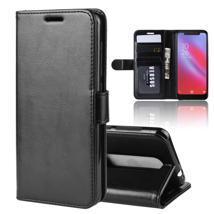 

R64 Texture Single Fold Horizontal Flip Leather Case for Vodafone Smart V10 / VFD 630, with Holder & Card Slots & Wallet(black)