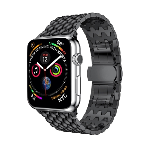 

Dragon Grain Solid Stainless Steel Wrist Strap Watch Band for Apple Watch Series 3 & 2 & 1 38mm(Black)