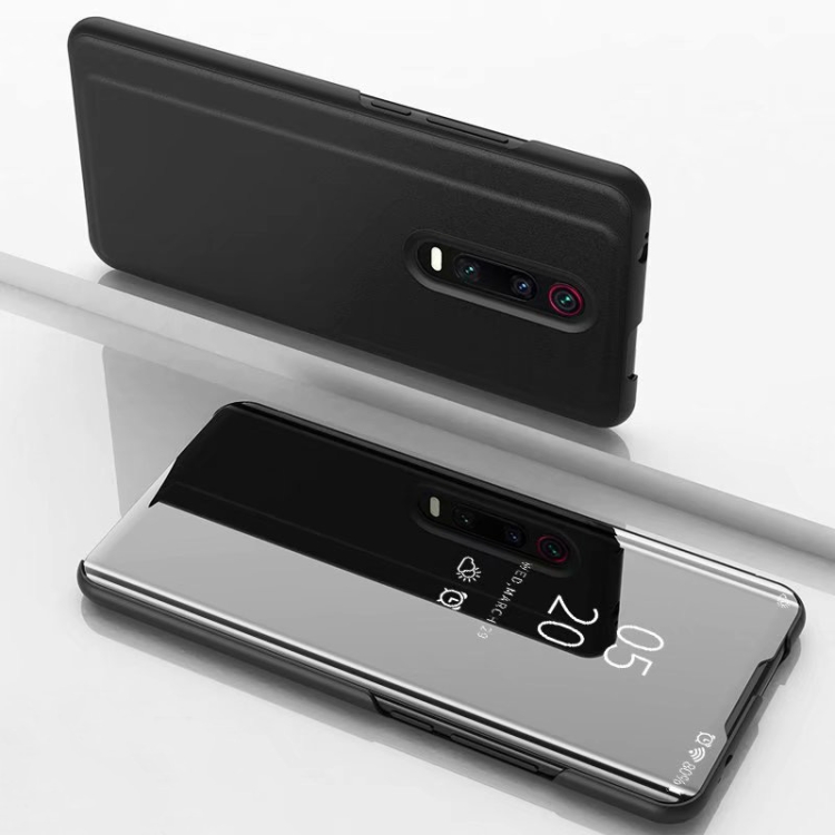 

Electroplating Mirror Horizontal Flip Leather Case for Xiaomi Mi 9T / 9T Pro with Holder(Black)