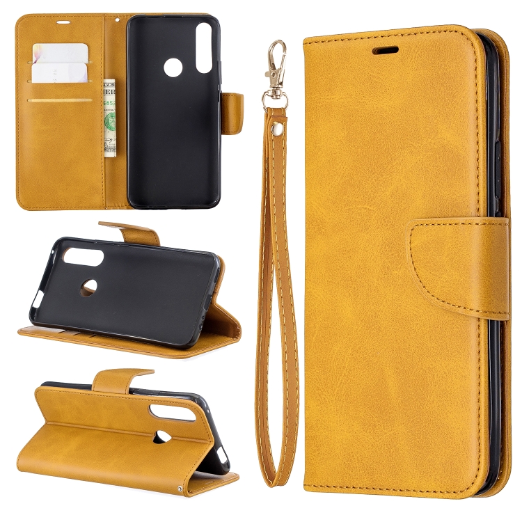 

Retro Lambskin Texture Pure Color Horizontal Flip PU Leather Case for Huawei P Smart Z, with Holder & Card Slots & Wallet & Lanyard(Yellow)