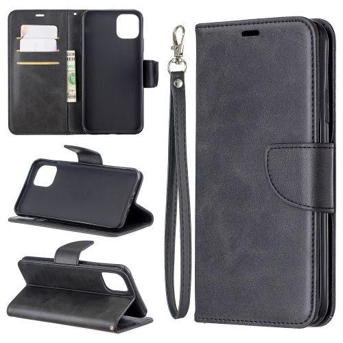 

Retro Lambskin Texture Pure Color Horizontal Flip PU Leather Case for iPhone 11 Pro Max, with Holder & Card Slots & Wallet & Lanyard(Black)