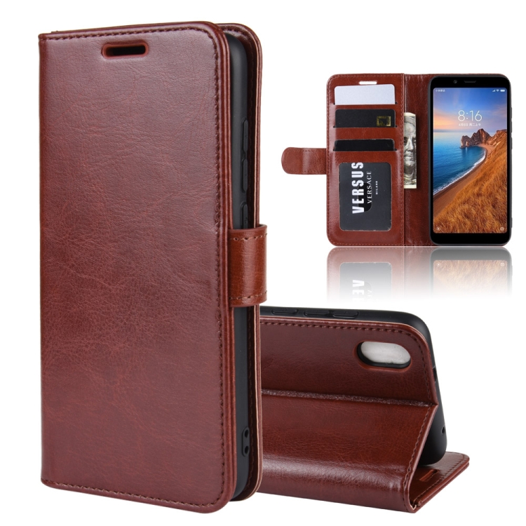 

R64 Texture Single Fold Horizontal Flip Leather Case for Redmi 7A, with Holder & Card Slots & Wallet(Brown)
