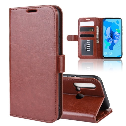 

R64 Texture Single Fold Horizontal Flip Leather Case for Huawei P20 Lite 2019 / Nova 5i, with Holder & Card Slots & Wallet(Brown)