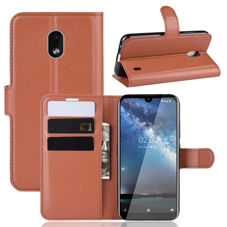

Litchi Texture Horizontal Flip Leather Case for Nokia 2.2, with Wallet & Holder & Card Slots(Brown)