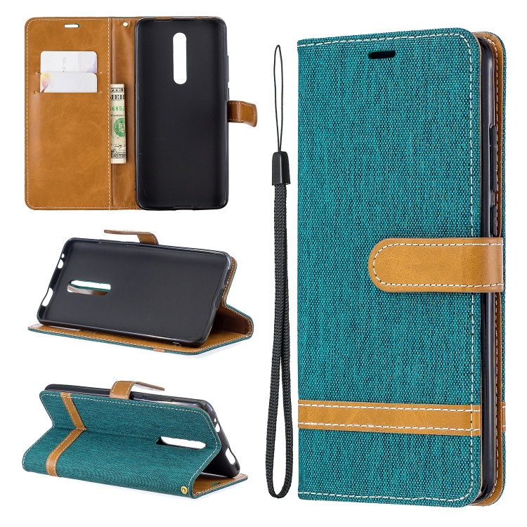 

Color Matching Denim Texture Leather Case for Xiaomi Redmi K20 & K20 Pro, with Holder & Card Slots & Wallet & Lanyard(Green)