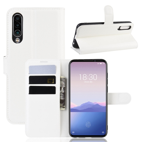 

Litchi Texture Horizontal Flip Leather Case for MEIZU 16XS, with Wallet & Holder & Card Slots(white)