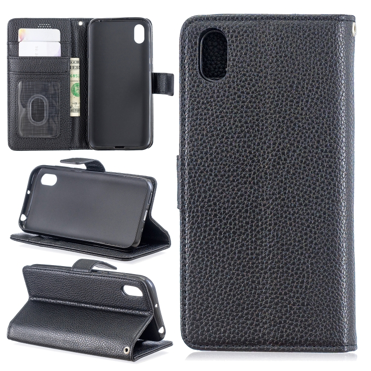 

For Huawei Y5 2019 Lychee Texture Horizontal Flip Leather Case with Holder & Card Slots & Wallet & Photo Frame(Black)