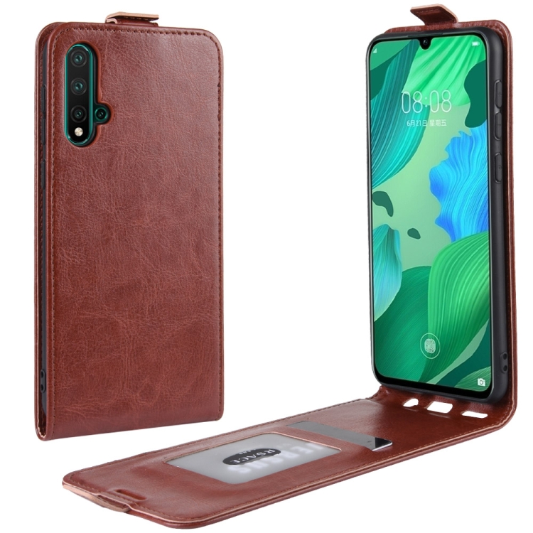 

Crazy Horse Vertical Flip Leather Protective Case for Huawei Nova 5(Brown)