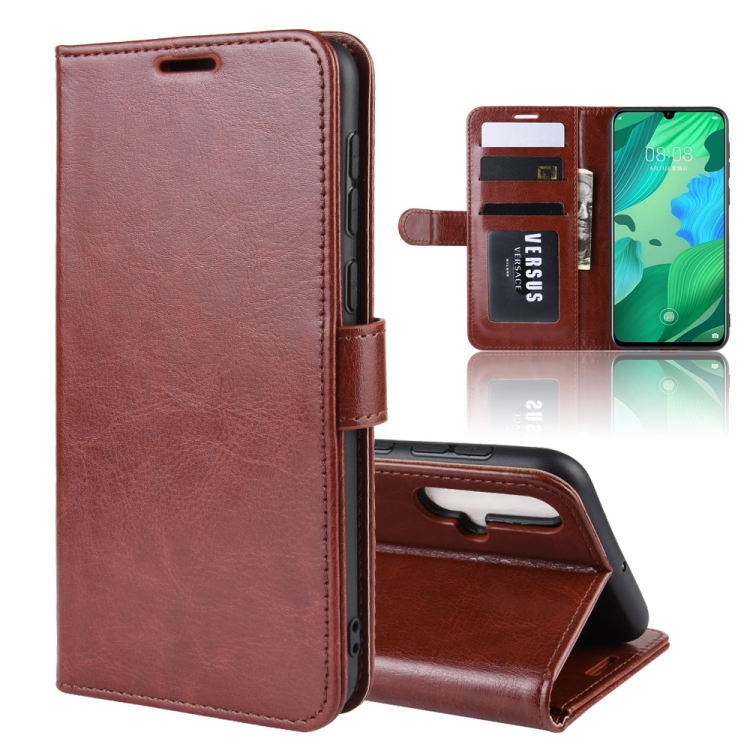 

R64 Texture Single Fold Horizontal Flip Leather Case for Huawei Nova 5, with Holder & Card Slots & Wallet(Brown)