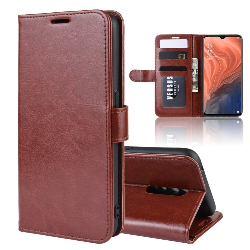

R64 Texture Single Fold Horizontal Flip Leather Case for OPPO RENO Z, with Holder & Card Slots & Wallet(Brown)