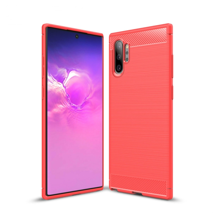 

Brushed Texture Carbon Fiber TPU Case for Galaxy Note10 Pro(Red)