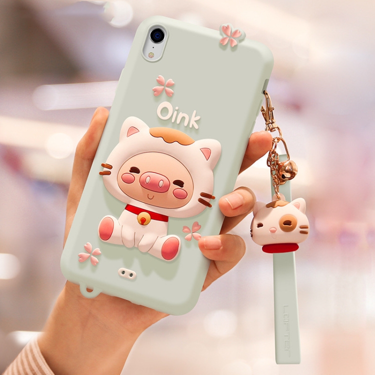 

Lovely Pig Full Package Anti Falling Silicone Sleeve for iPhone XR(Green)