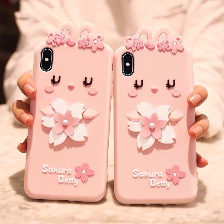 

Cherry Blossoms style Full Package Anti Falling Silicone Sleeve for iPhone XS Max