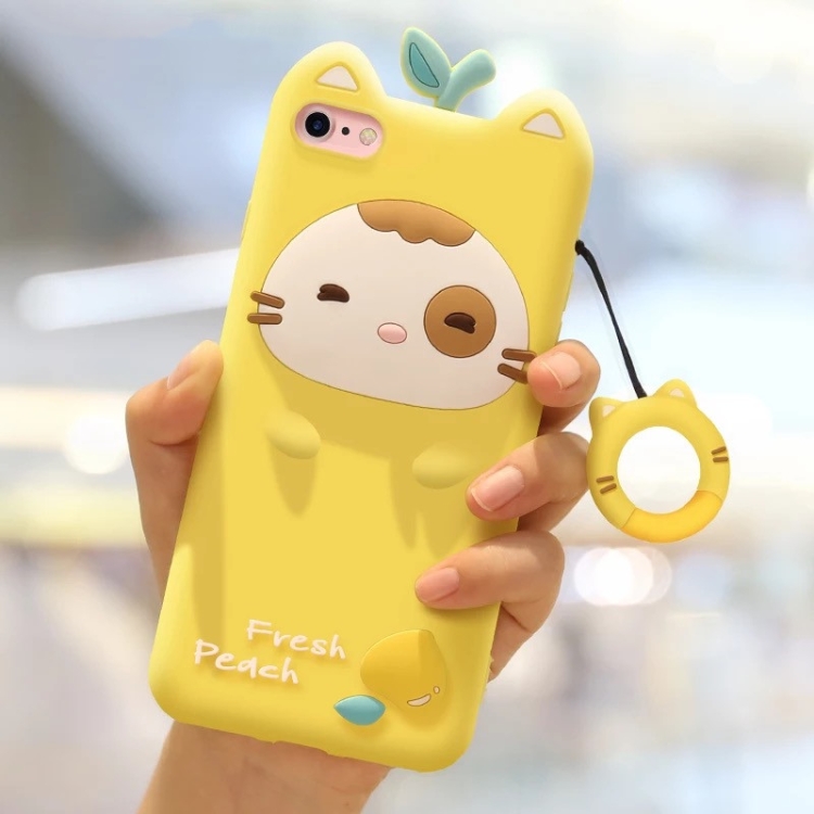 

Juicy Peach Small Stay Full Package Anti Falling Silicone Sleeve for iPhone 7 / 8(Yellow)