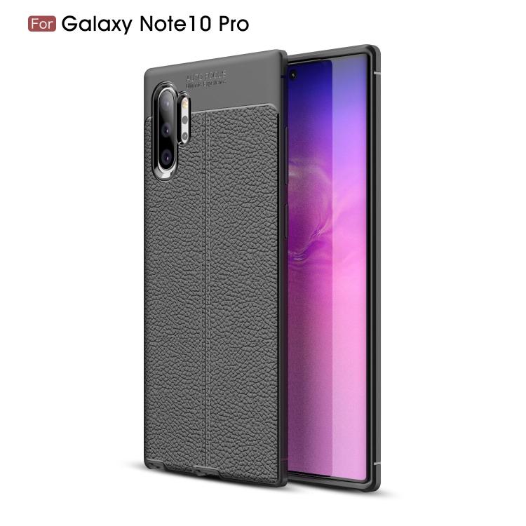 

Litchi Texture TPU Shockproof Case for Galaxy Note 10 Pro(Black)